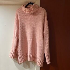 Aerie Soft Pink Cowl Neck Sweater